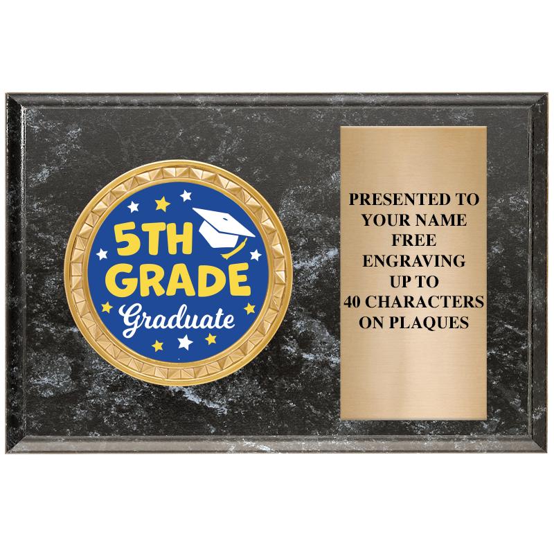 6" X 4" BLACK MBL INSERT PLQ