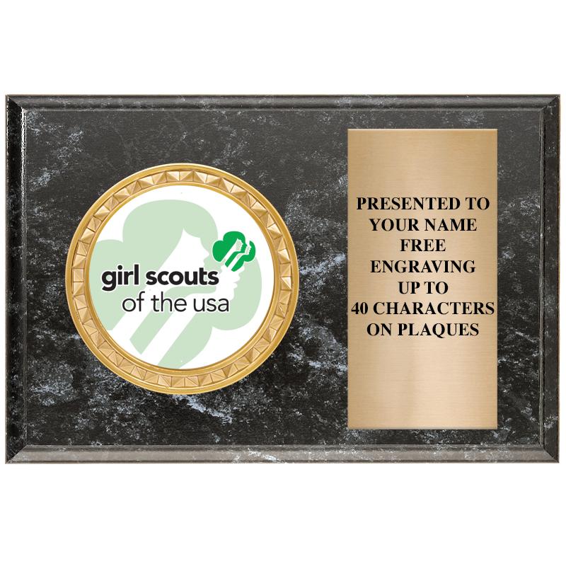 6" X 4" BLACK MBL INSERT PLQ