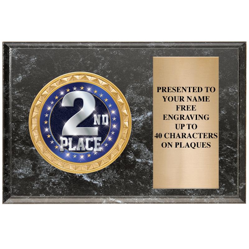 6" X 4" BLACK MBL INSERT PLQ