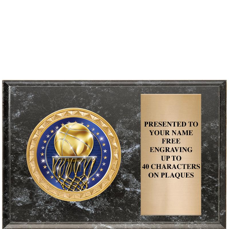 6" X 4" BLACK MBL INSERT PLQ