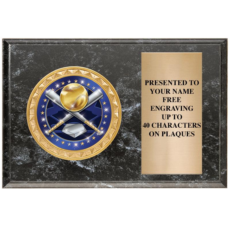 6" X 4" BLACK MBL INSERT PLQ