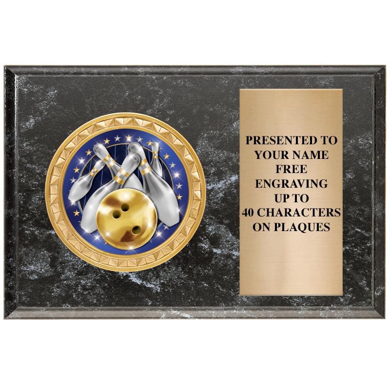 6" X 4" BLACK MBL INSERT PLQ