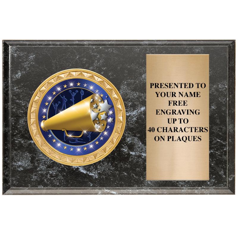 6" X 4" BLACK MBL INSERT PLQ