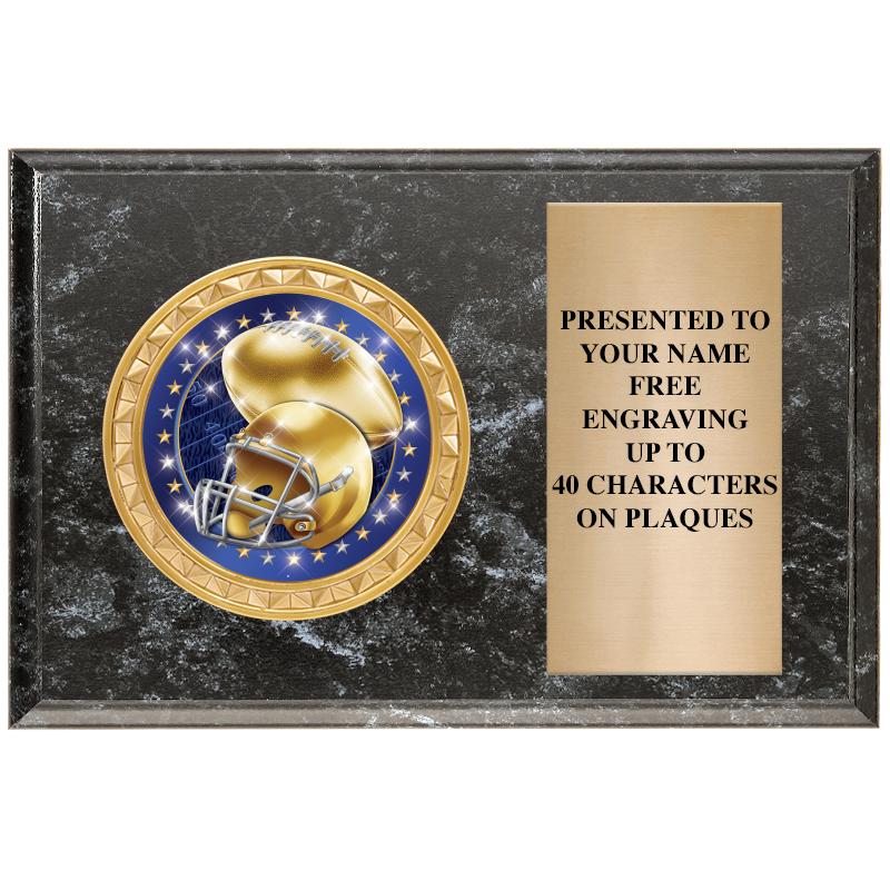 6" X 4" BLACK MBL INSERT PLQ