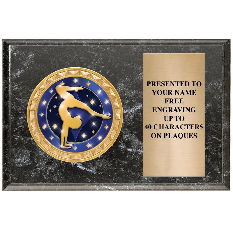 6" X 4" BLACK MBL INSERT PLQ