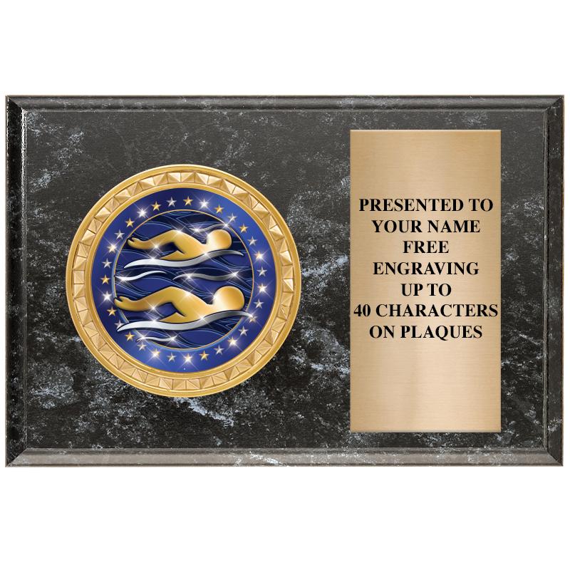 6" X 4" BLACK MBL INSERT PLQ