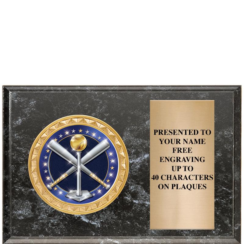 6" X 4" BLACK MBL INSERT PLQ