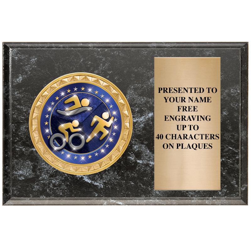 6" X 4" BLACK MBL INSERT PLQ