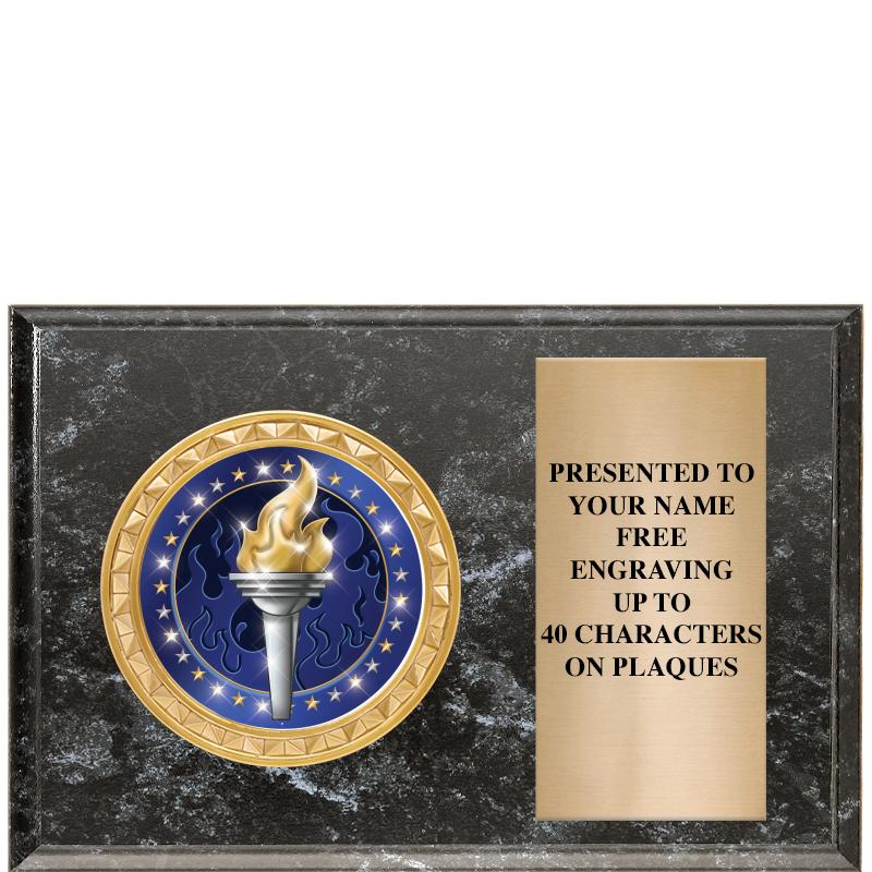 6" X 4" BLACK MBL INSERT PLQ