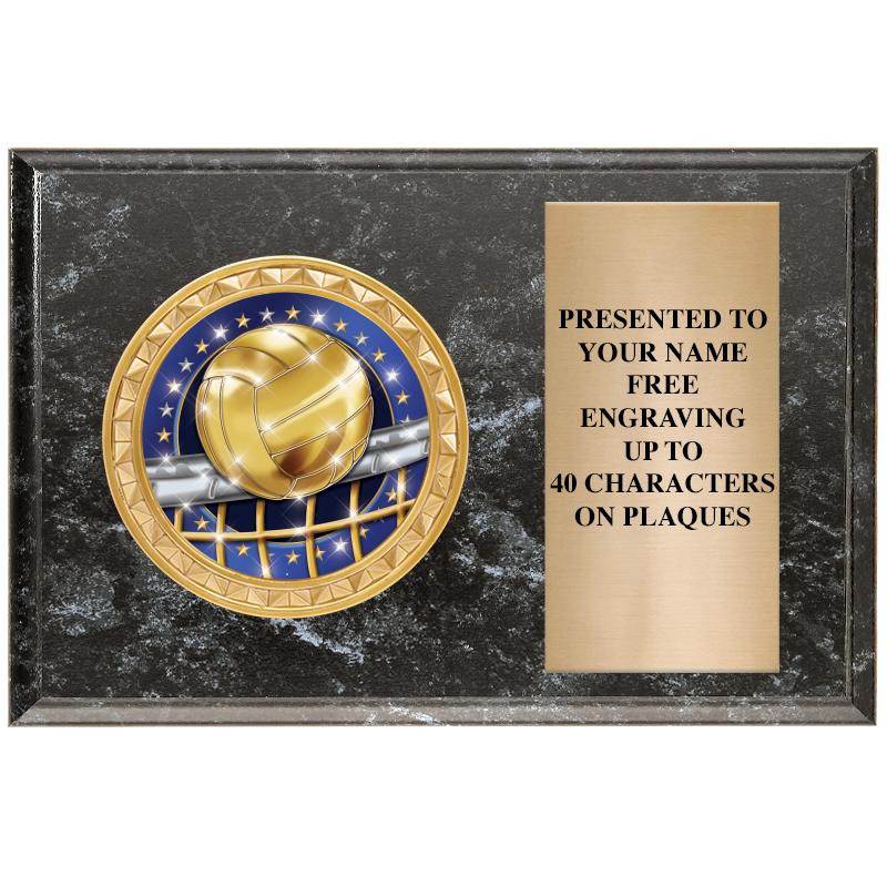 6" X 4" BLACK MBL INSERT PLQ