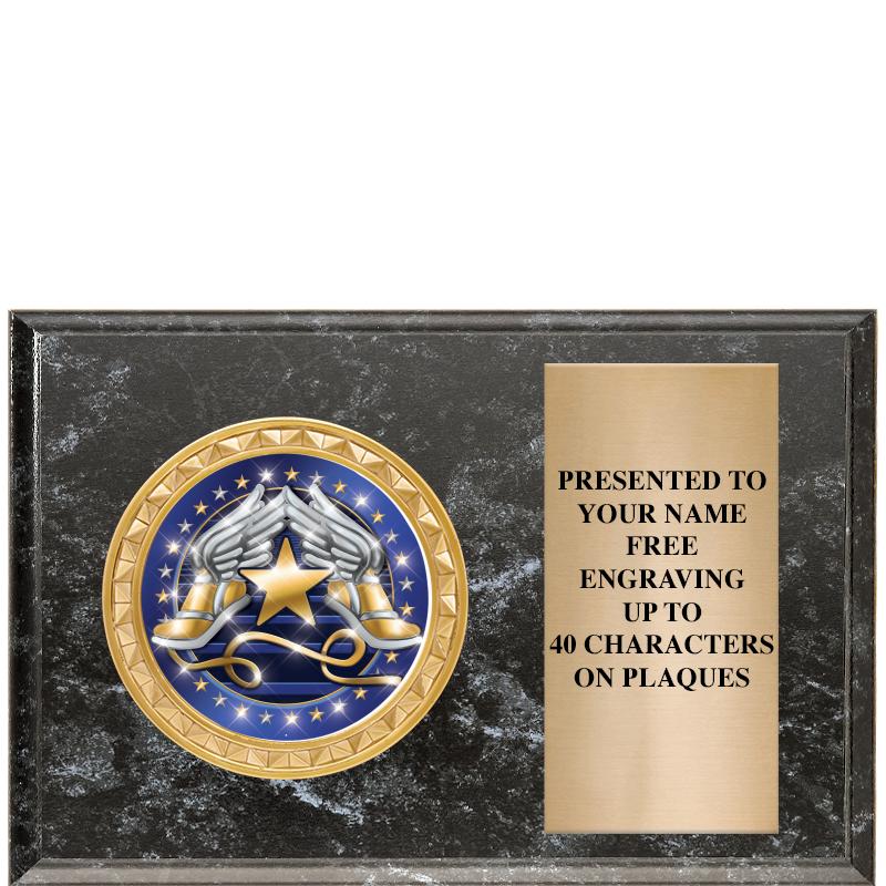 6" X 4" BLACK MBL INSERT PLQ