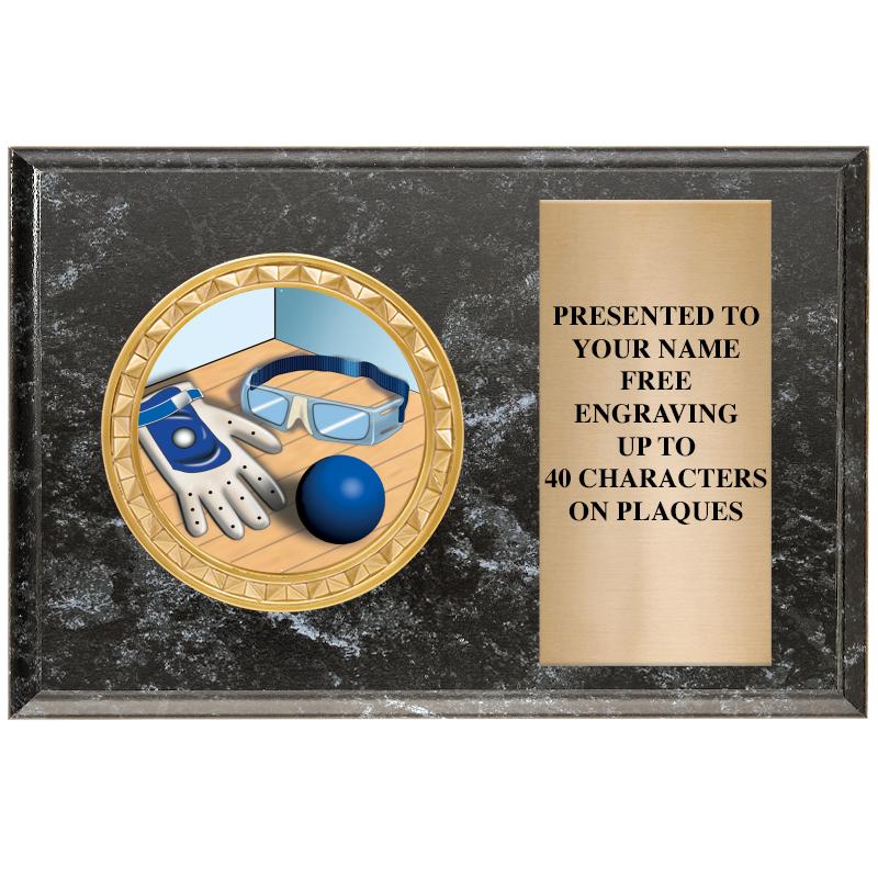 6" X 4" BLACK MBL INSERT PLQ