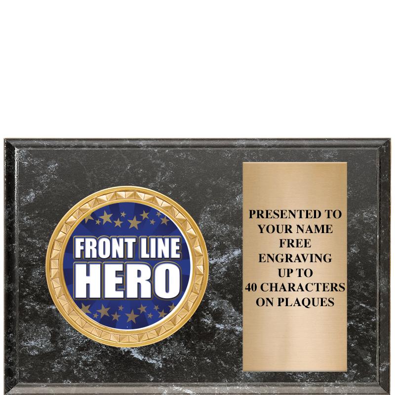 6" X 4" BLACK MBL INSERT PLQ