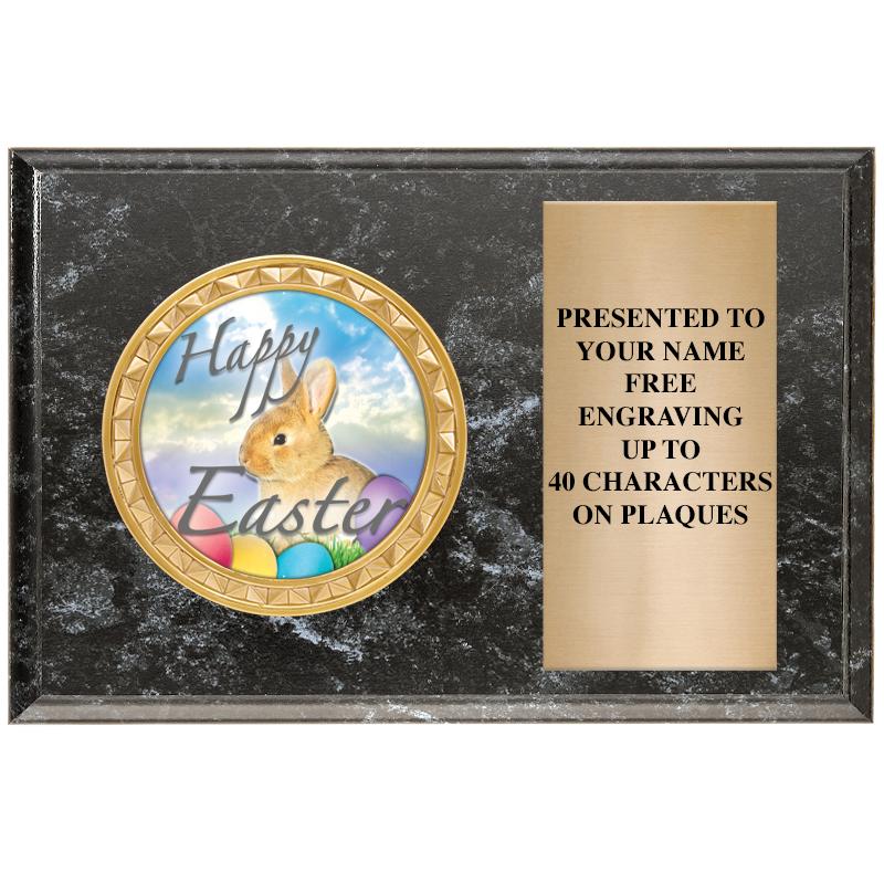 6" X 4" BLACK MBL INSERT PLQ