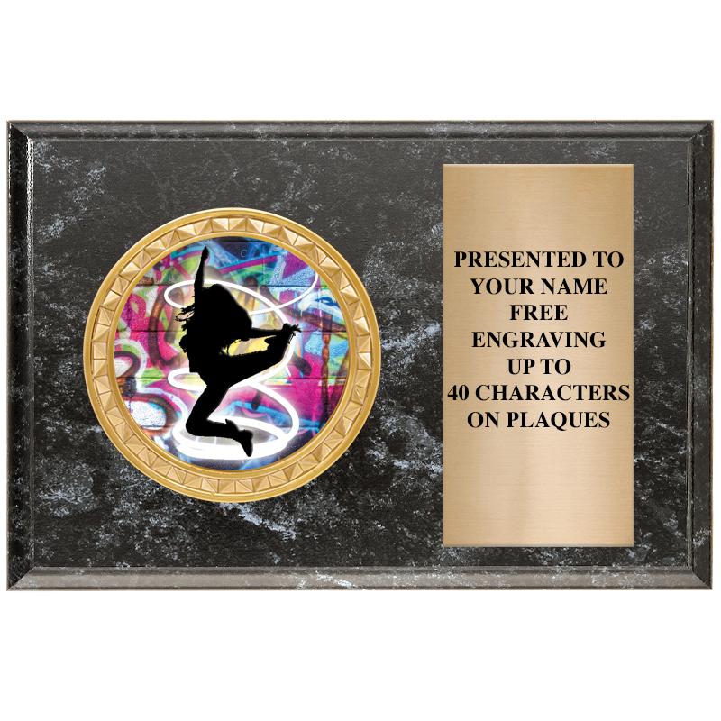 6" X 4" BLACK MBL INSERT PLQ