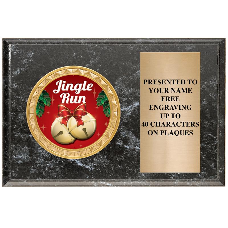 6" X 4" BLACK MBL INSERT PLQ