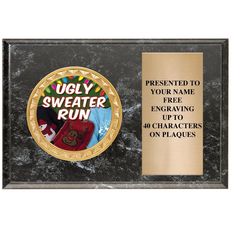 6" X 4" BLACK MBL INSERT PLQ