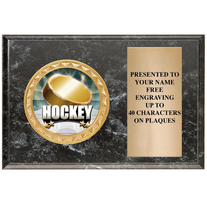 6" X 4" BLACK MBL INSERT PLQ