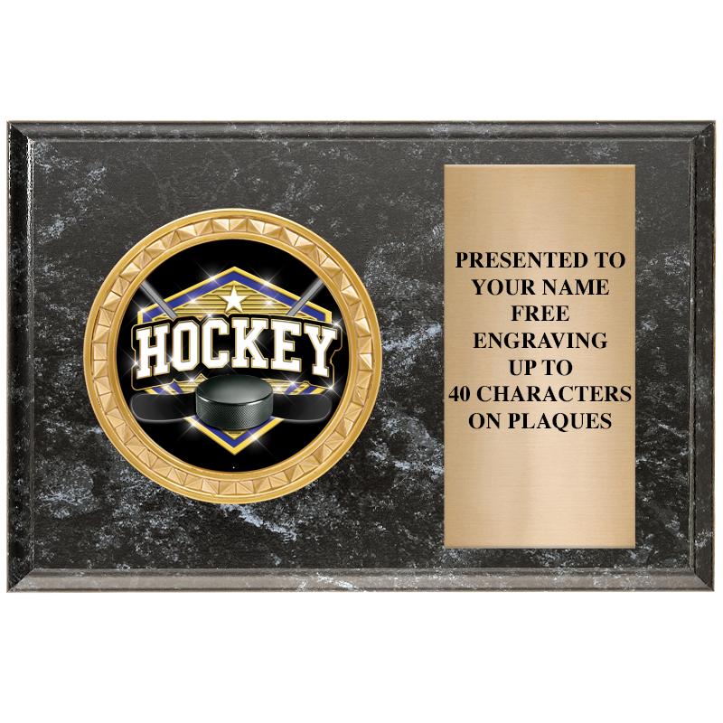 6" X 4" BLACK MBL INSERT PLQ