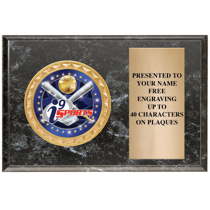 6" X 4" BLACK MBL INSERT PLQ