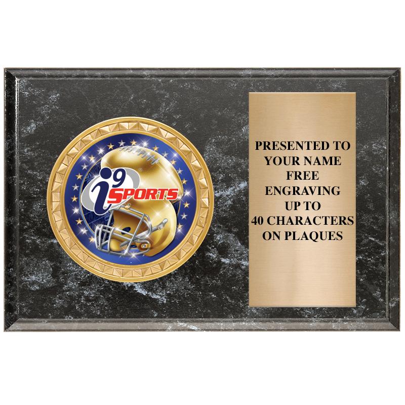 6" X 4" BLACK MBL INSERT PLQ