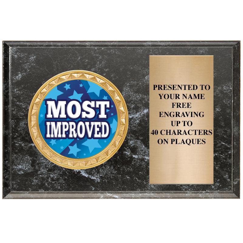 6" X 4" BLACK MBL INSERT PLQ