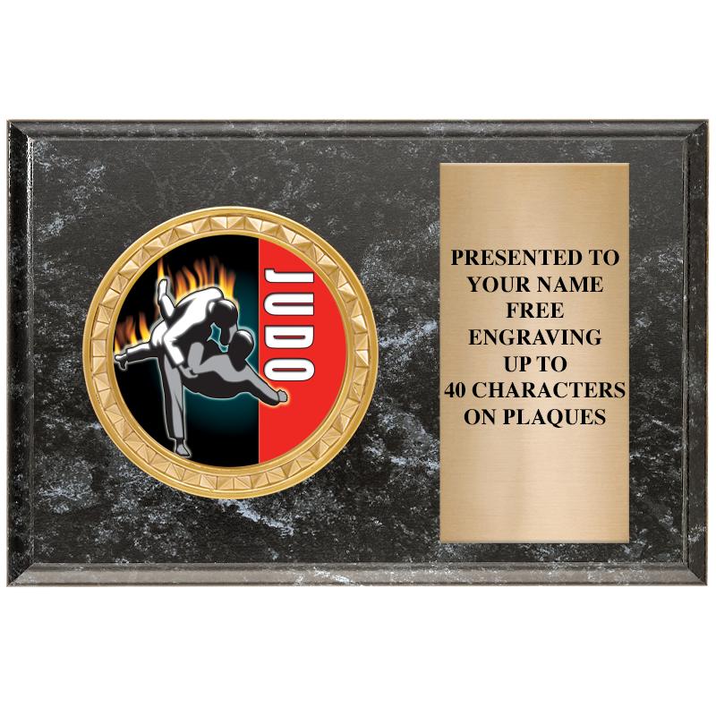 6" X 4" BLACK MBL INSERT PLQ