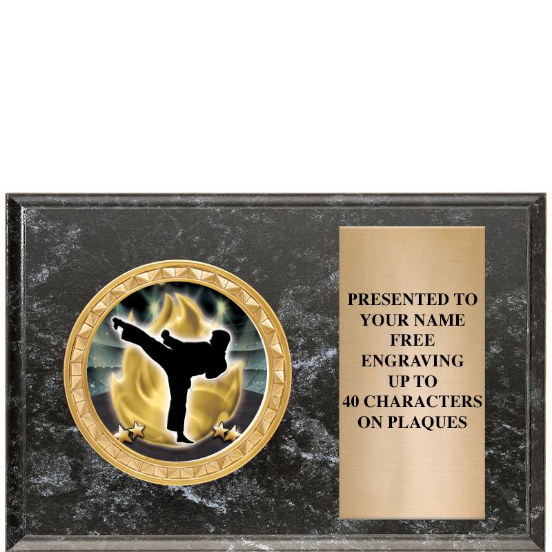 6" X 4" BLACK MBL INSERT PLQ