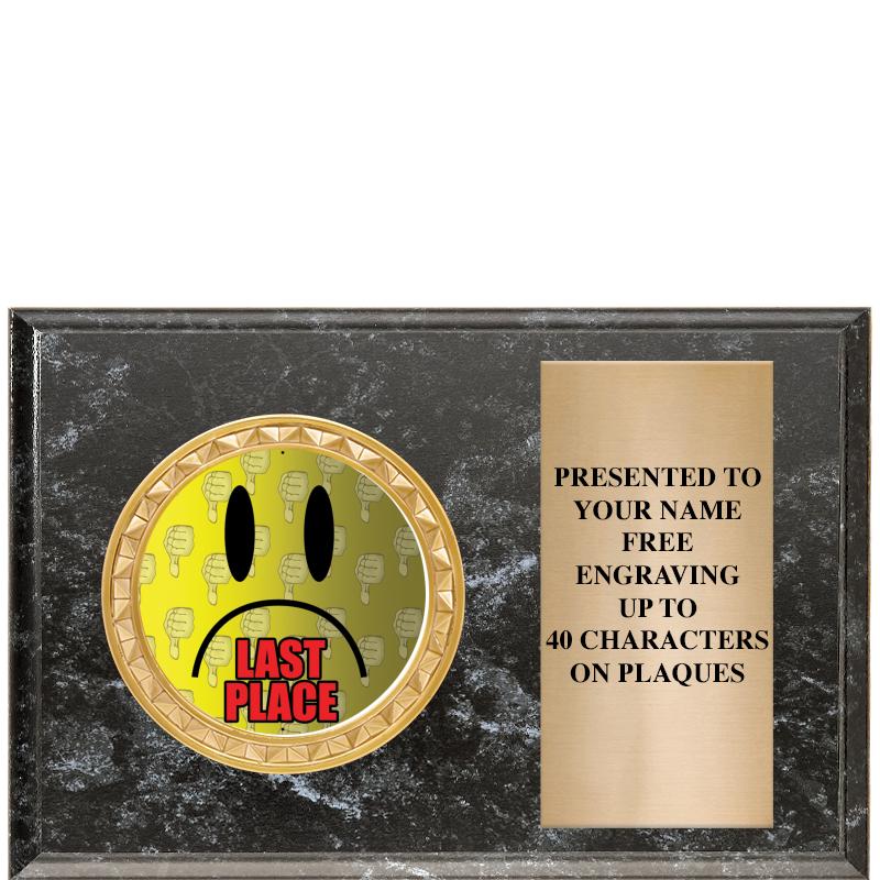 6" X 4" BLACK MBL INSERT PLQ