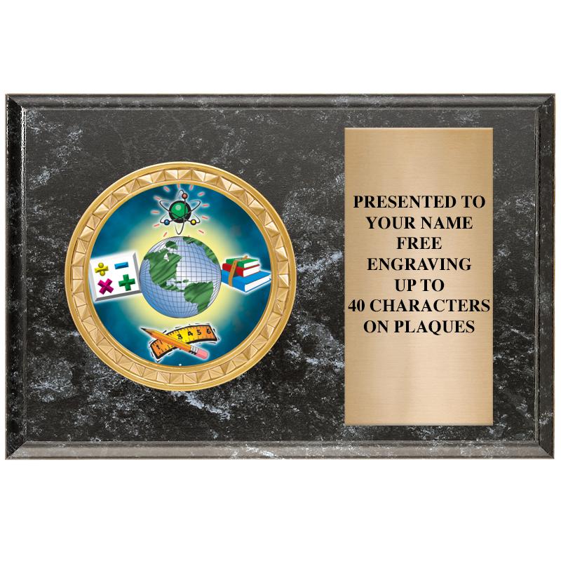 6" X 4" BLACK MBL INSERT PLQ