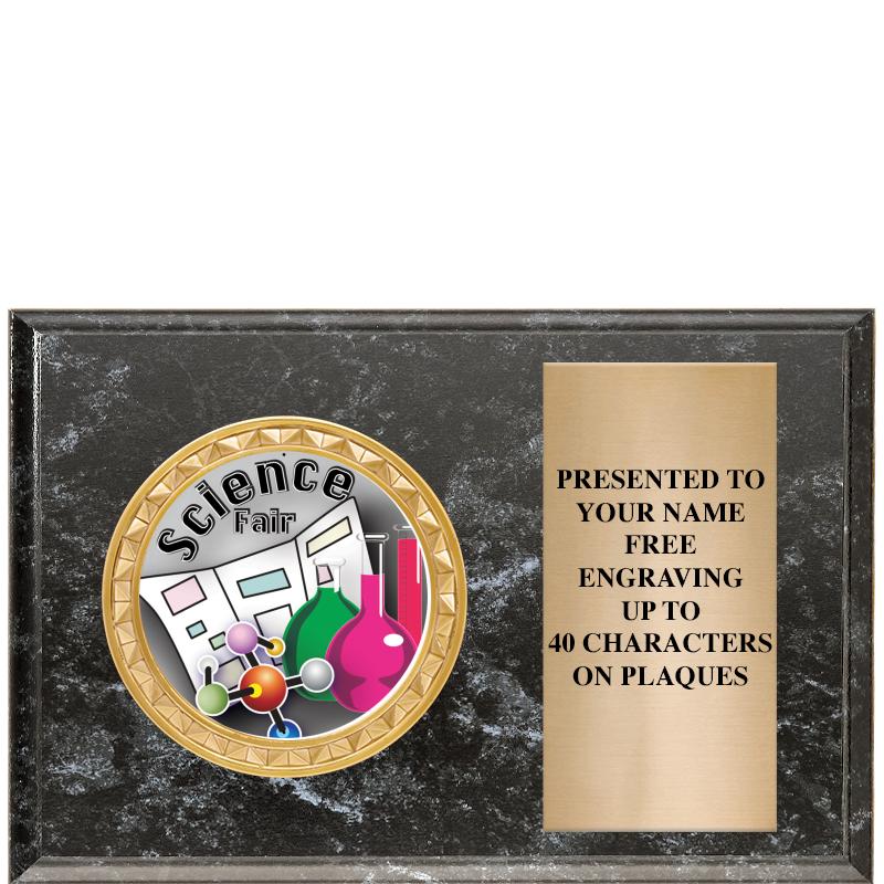 6" X 4" BLACK MBL INSERT PLQ