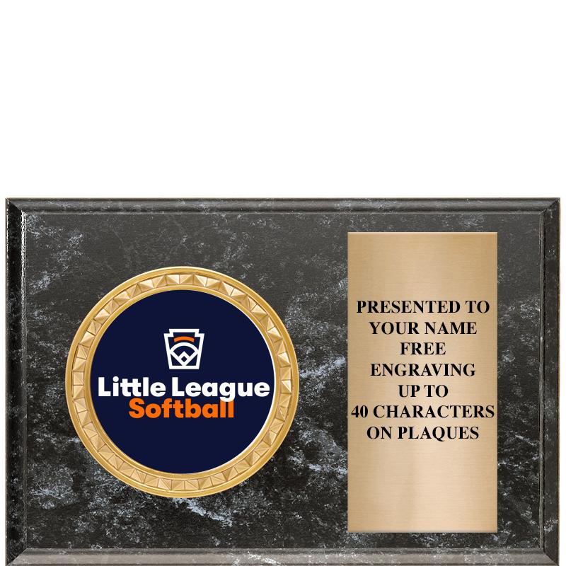 6" X 4" BLACK MBL INSERT PLQ