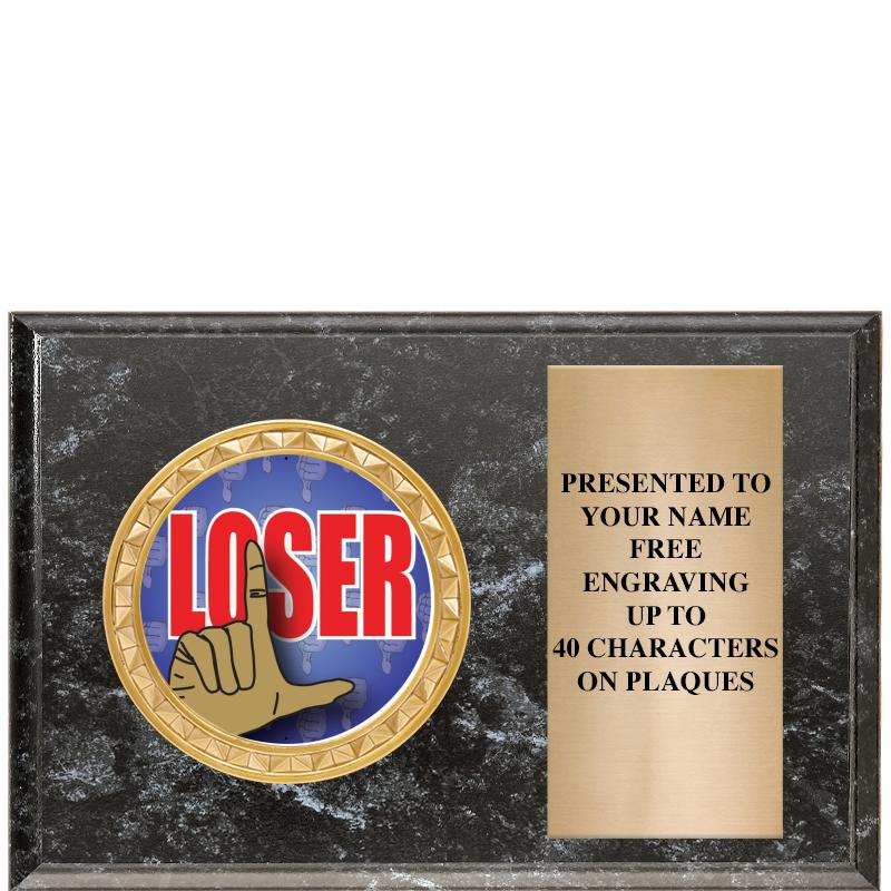 6" X 4" BLACK MBL INSERT PLQ