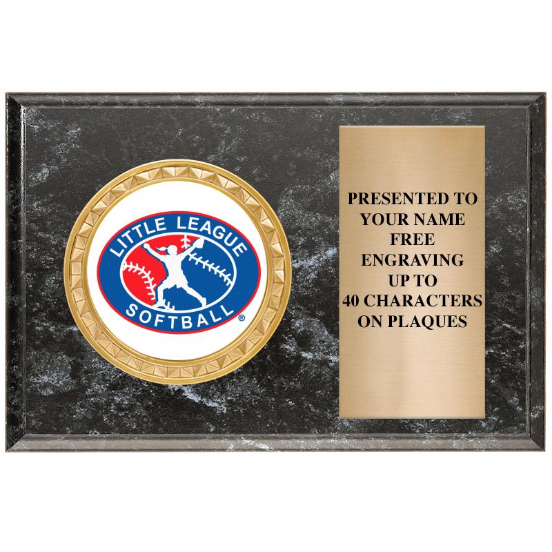 6" X 4" BLACK MBL INSERT PLQ