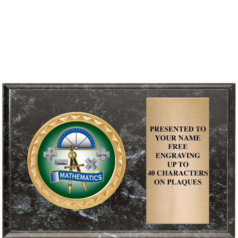 6" X 4" BLACK MBL INSERT PLQ