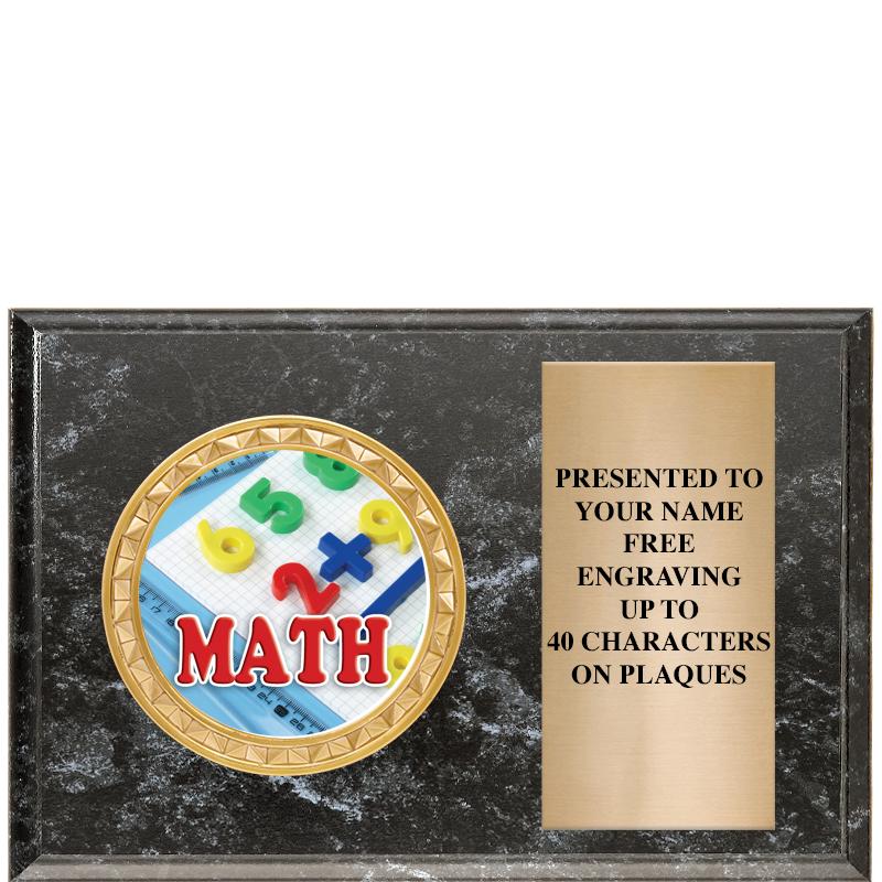 6" X 4" BLACK MBL INSERT PLQ