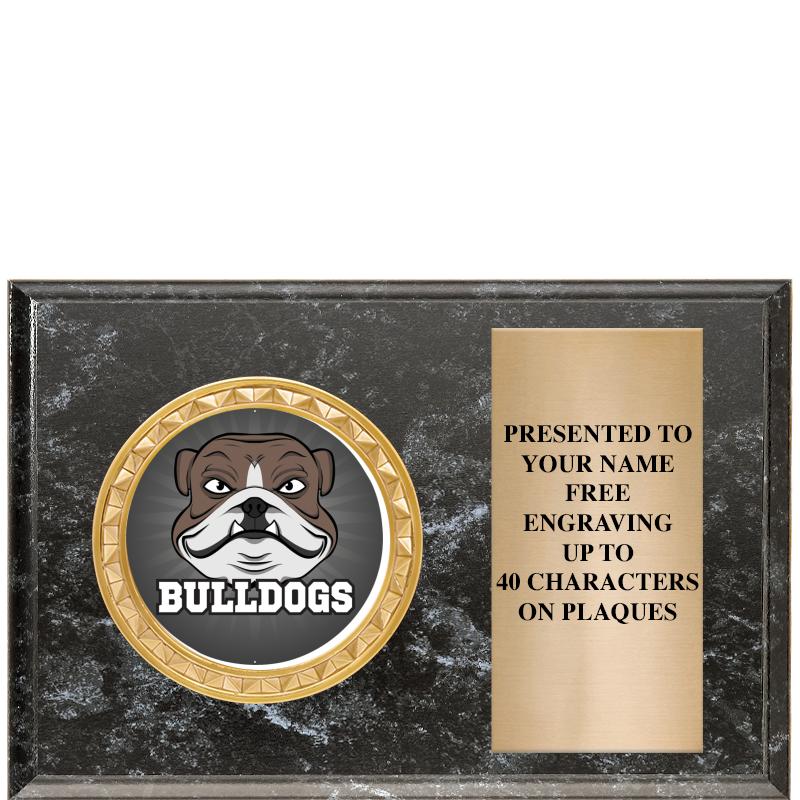 6" X 4" BLACK MBL INSERT PLQ