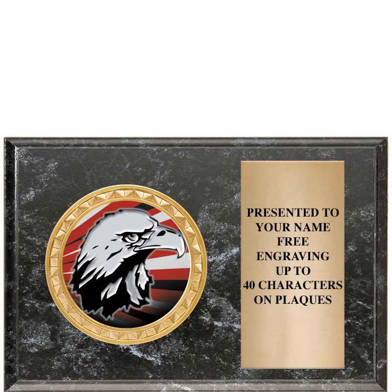 6" X 4" BLACK MBL INSERT PLQ