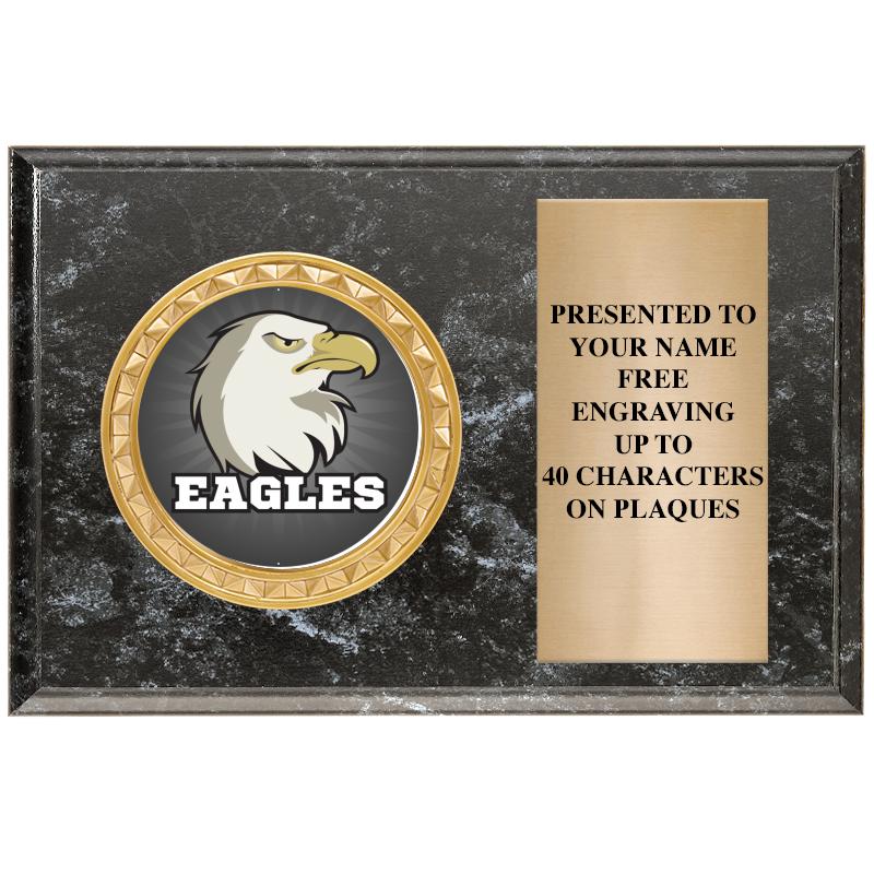 6" X 4" BLACK MBL INSERT PLQ