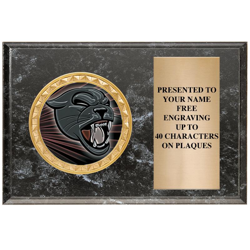 6" X 4" BLACK MBL INSERT PLQ