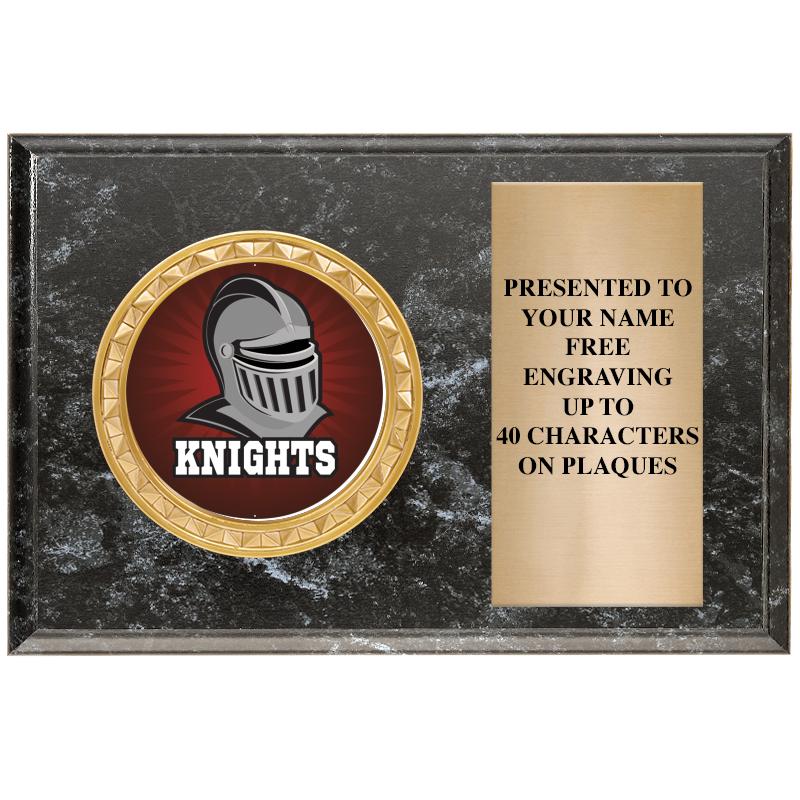 6" X 4" BLACK MBL INSERT PLQ