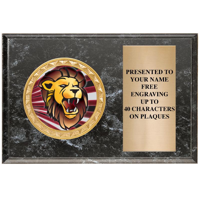 6" X 4" BLACK MBL INSERT PLQ