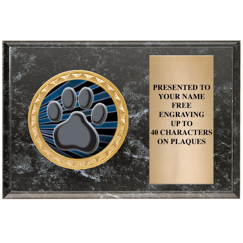 6" X 4" BLACK MBL INSERT PLQ