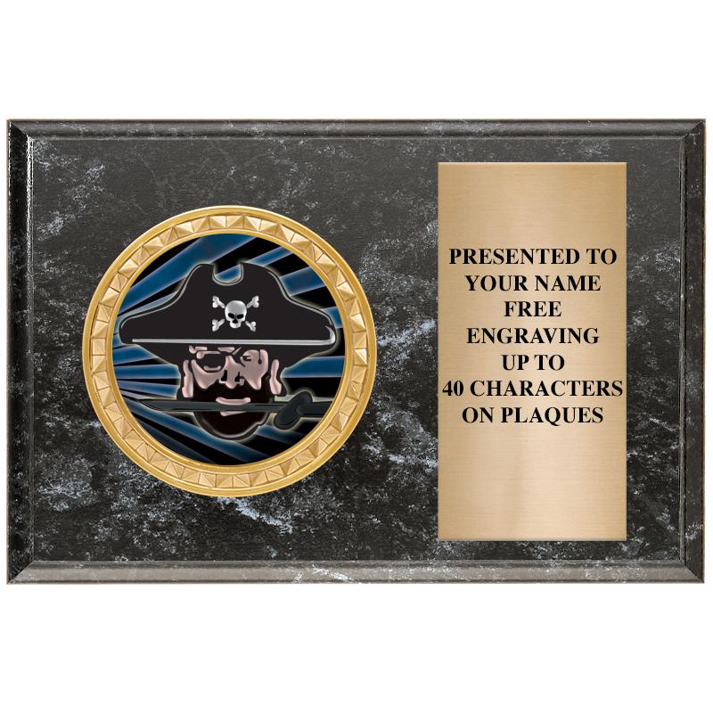 6" X 4" BLACK MBL INSERT PLQ