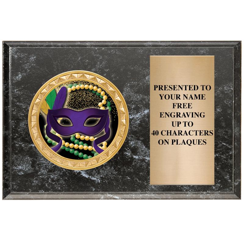 6" X 4" BLACK MBL INSERT PLQ