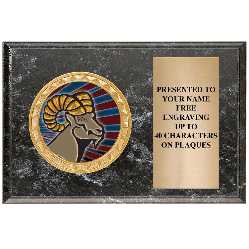 6" X 4" BLACK MBL INSERT PLQ