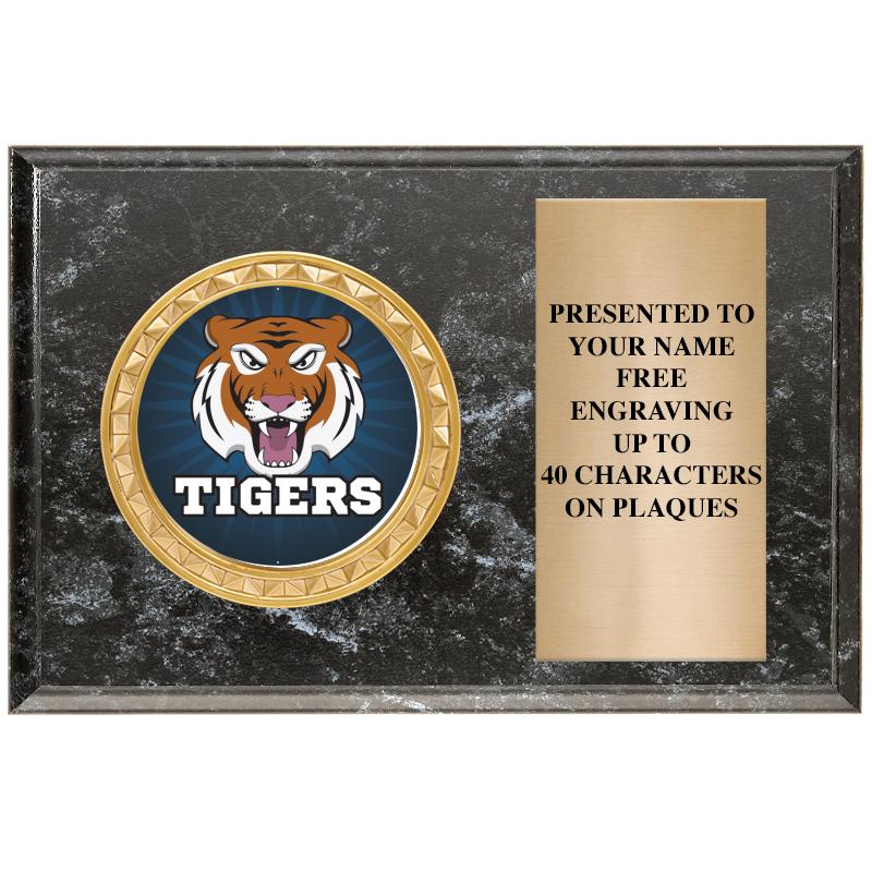 6" X 4" BLACK MBL INSERT PLQ