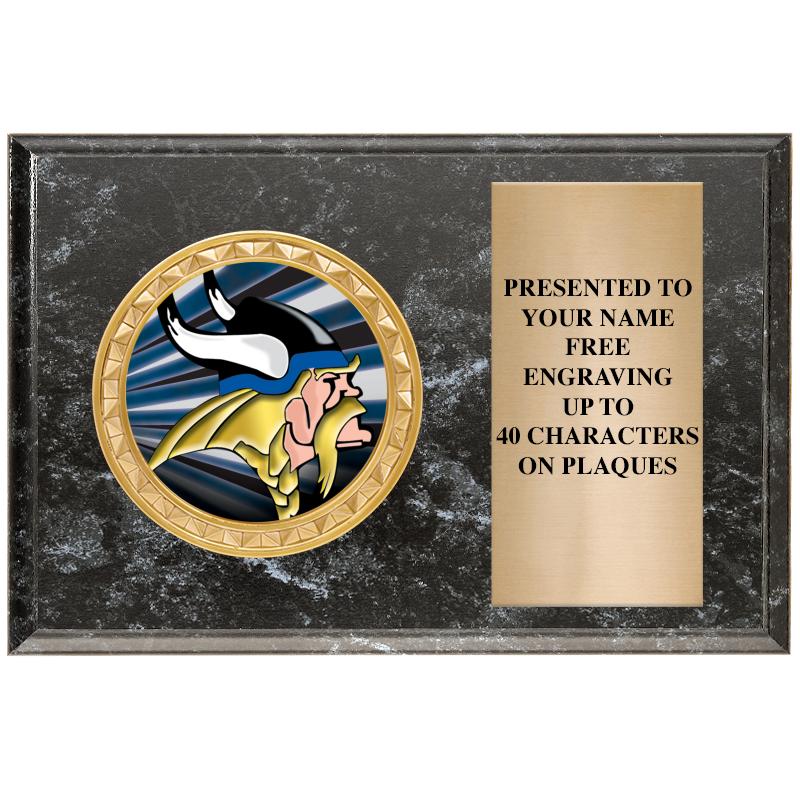 6" X 4" BLACK MBL INSERT PLQ