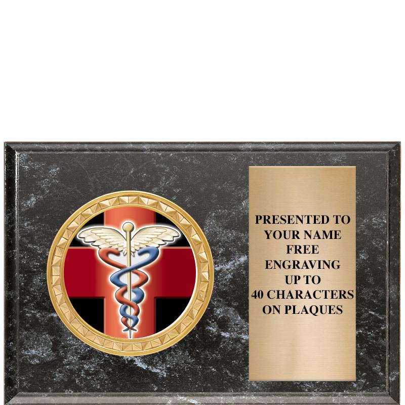 6" X 4" BLACK MBL INSERT PLQ