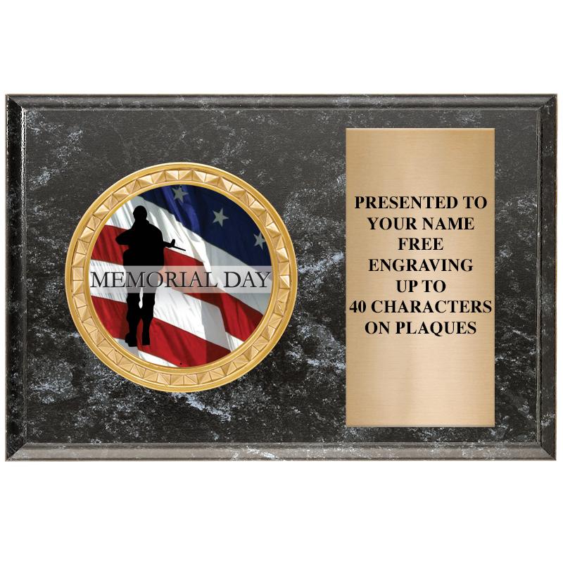 6" X 4" BLACK MBL INSERT PLQ